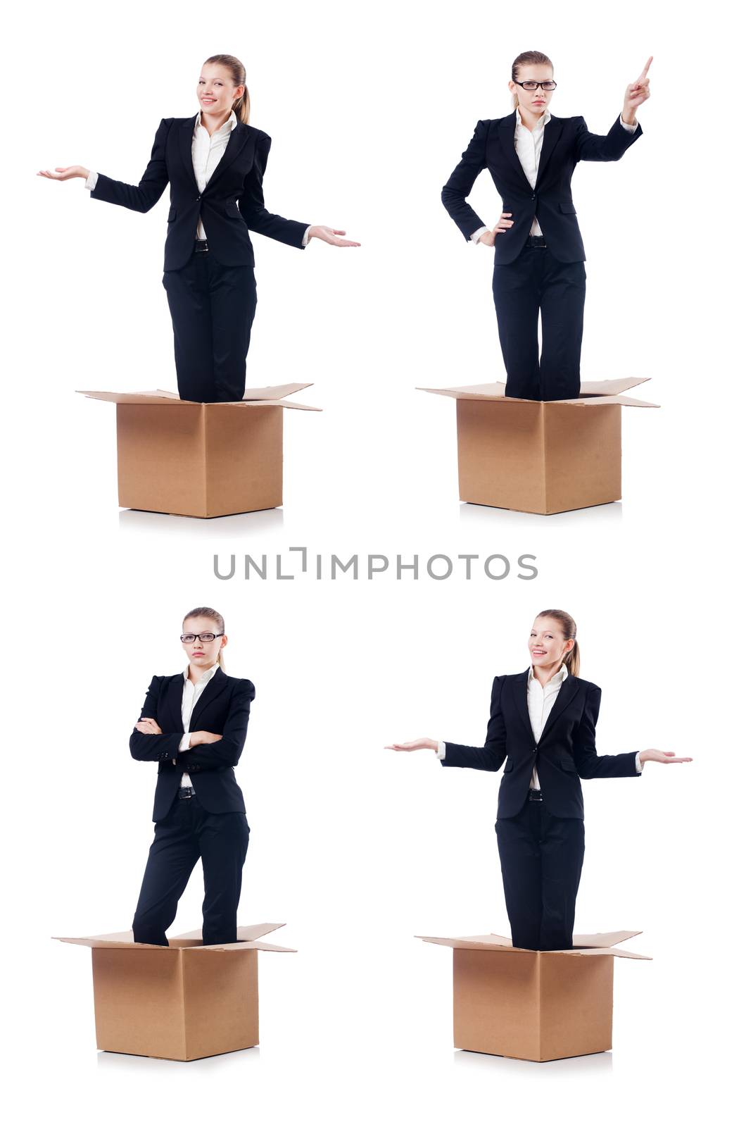 Woman businesswoman isolated on white by Elnur
