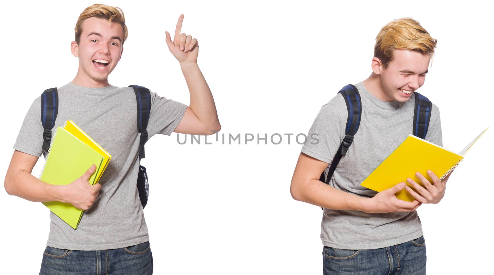 Young student isolated on white background 