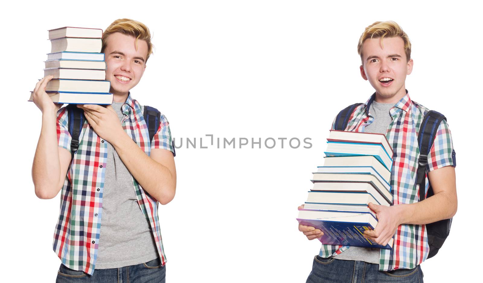 Young student isolated on white background 