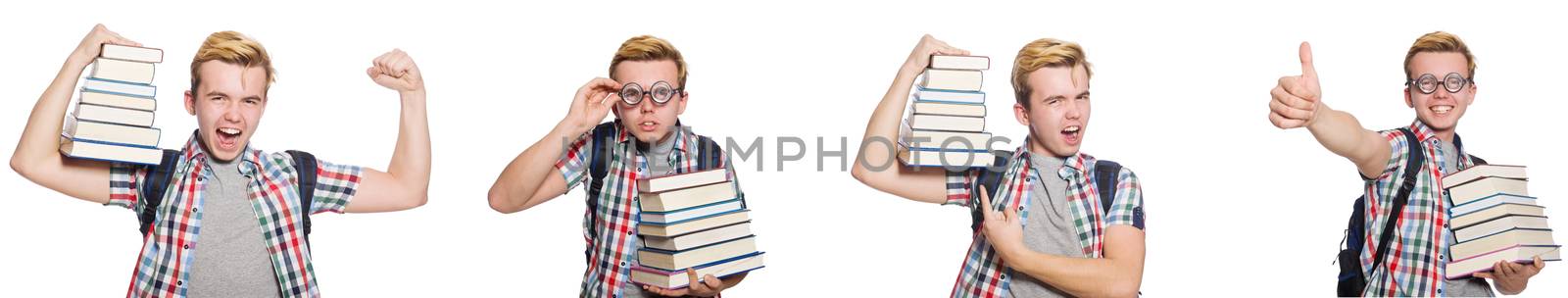 Young student isolated on white background 