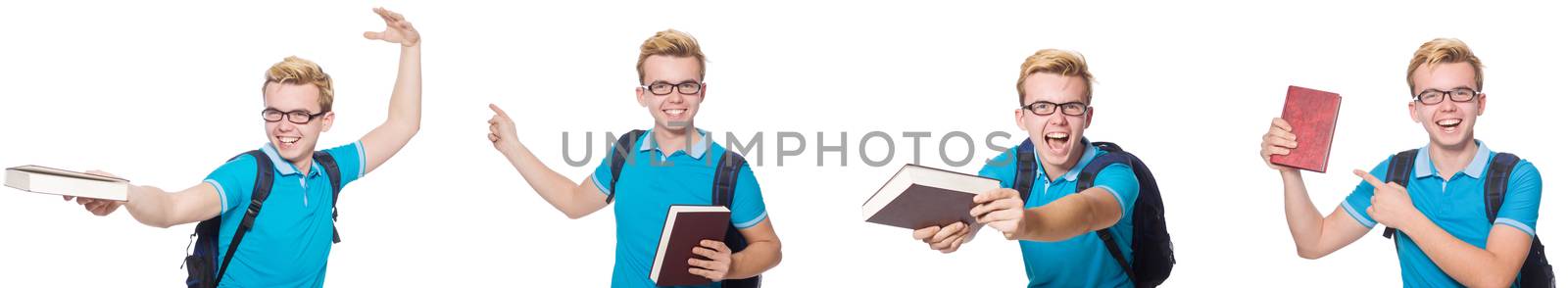 Young student isolated on white background 