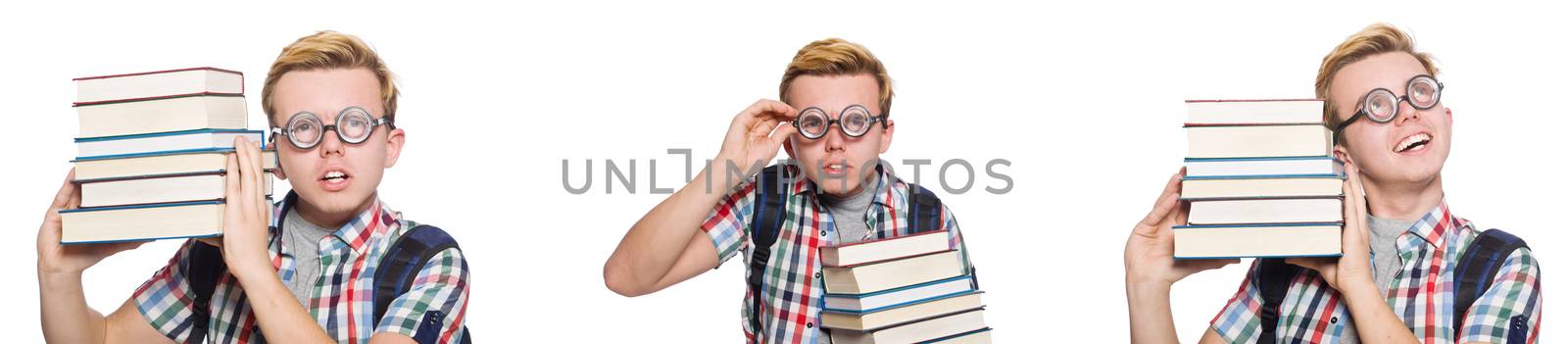 Young student isolated on white background 