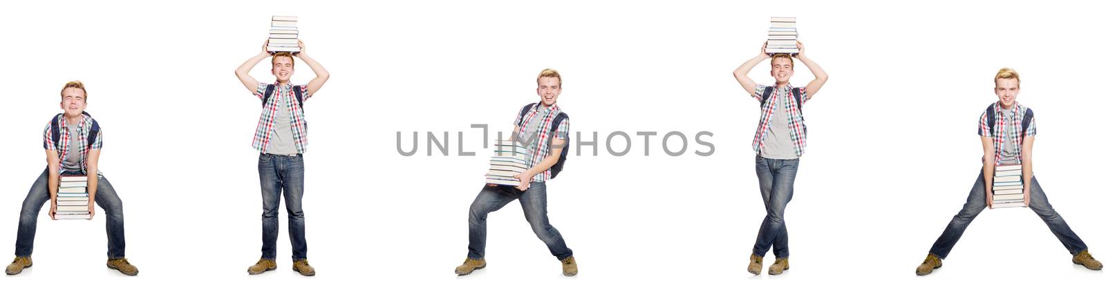 Young student isolated on white background 