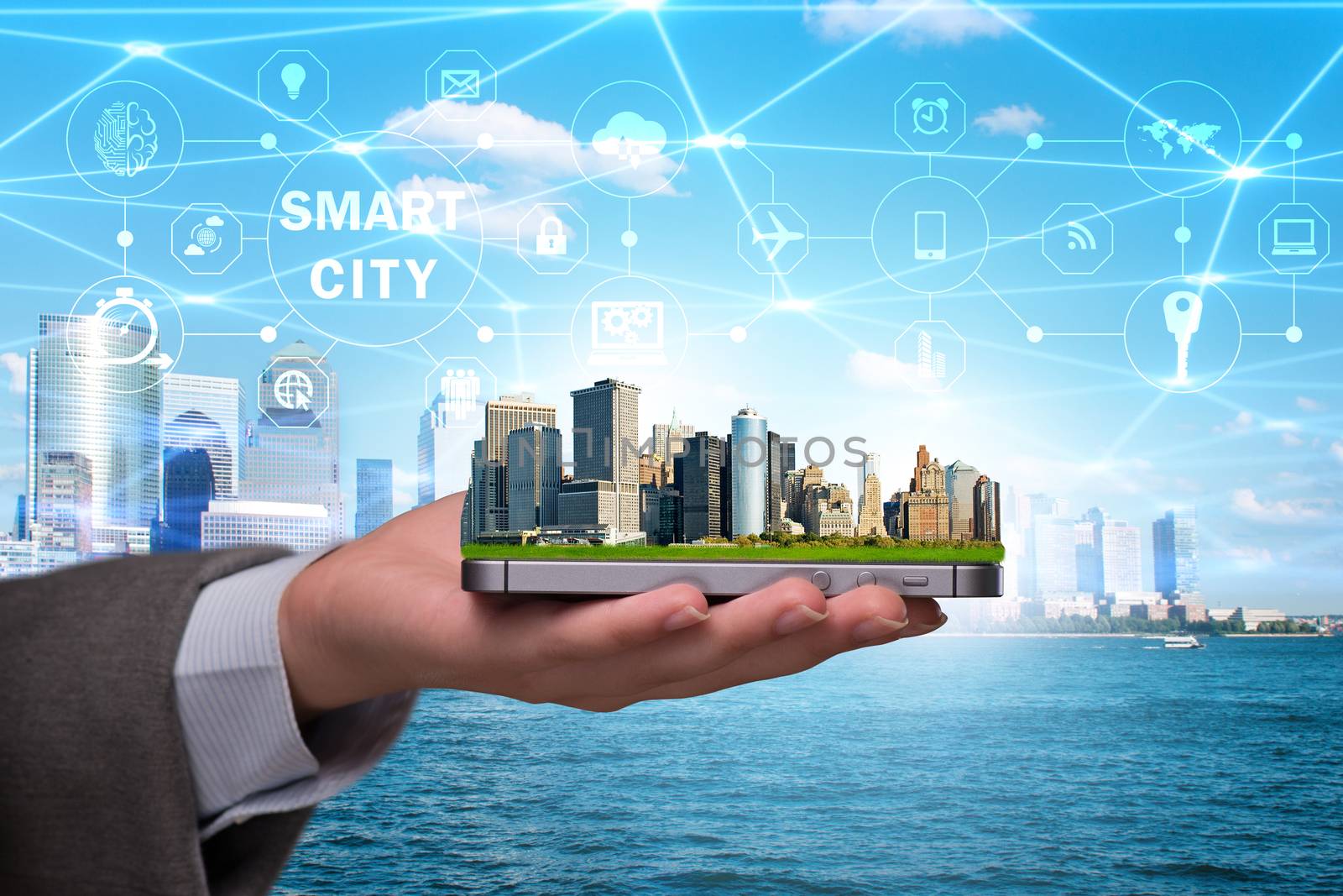 Smart city in innovation concept