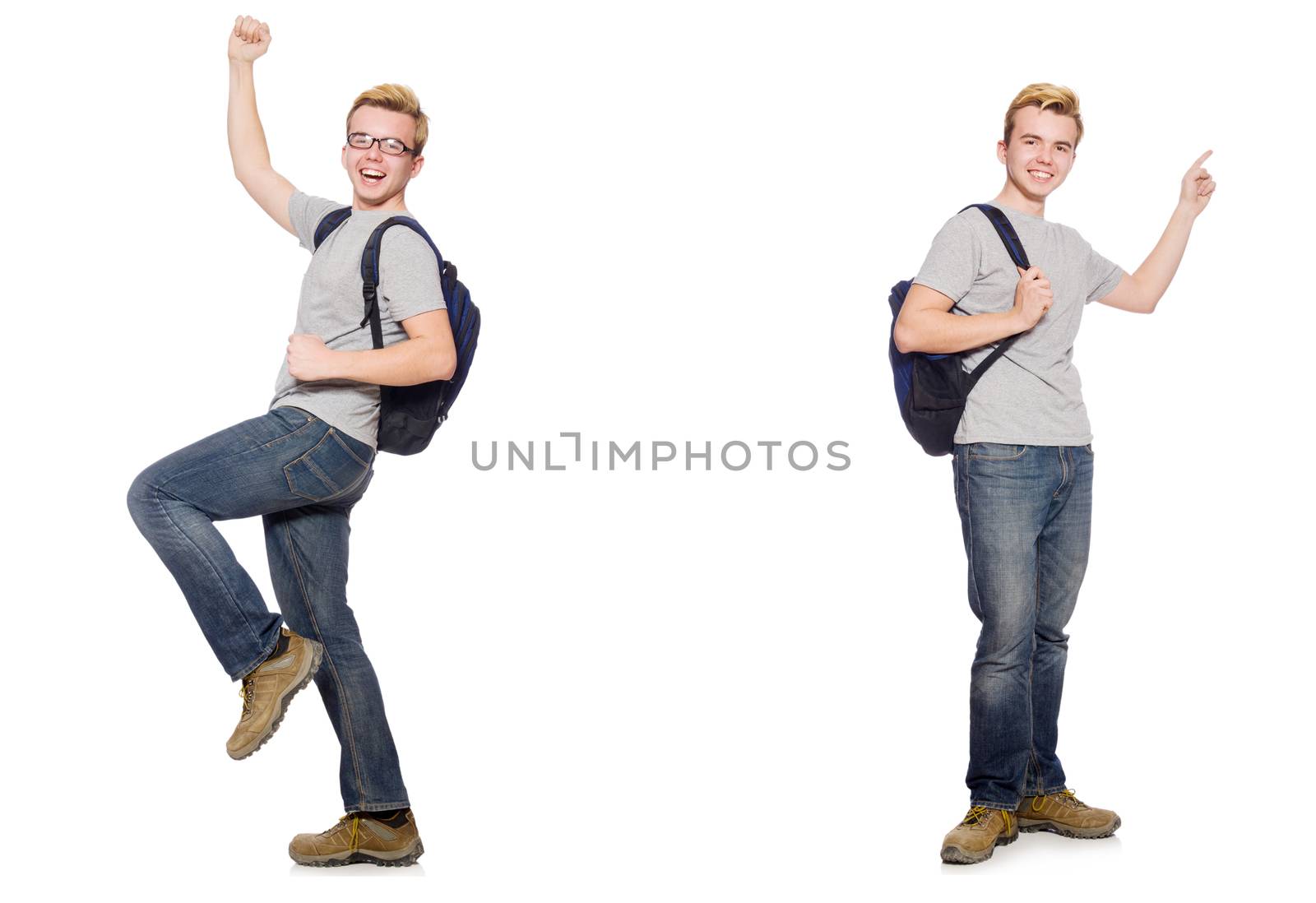 Young student isolated on white background 