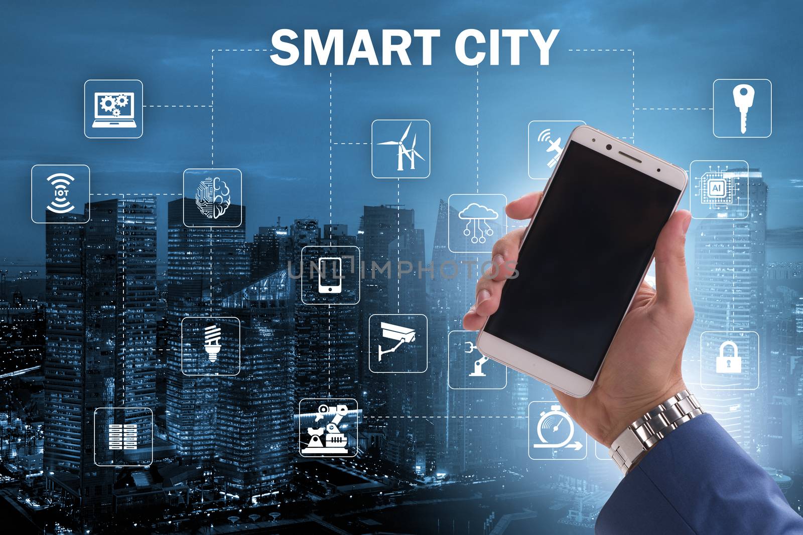 Smart city in innovation concept
