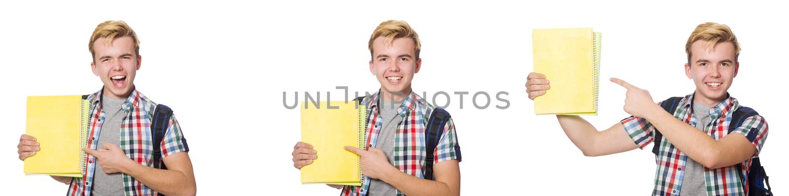 Young student isolated on white background 