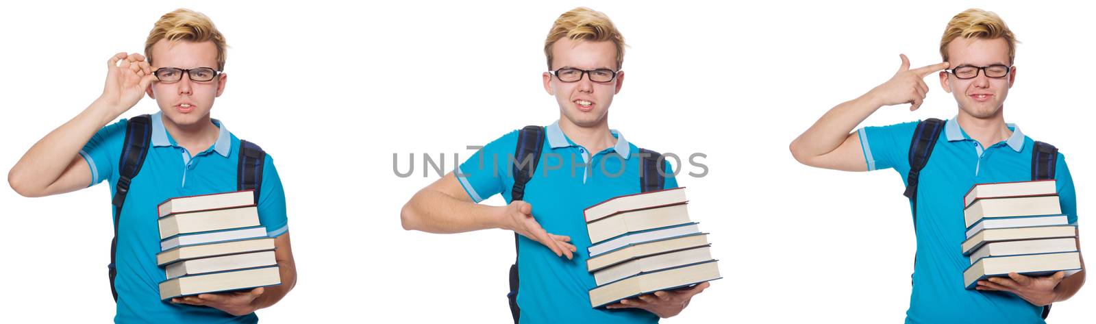 Young student isolated on white background 