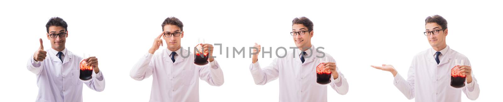 Doctor in blood donation concept isolated on white by Elnur