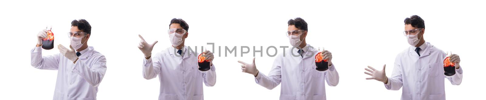 Doctor in blood donation concept isolated on white by Elnur