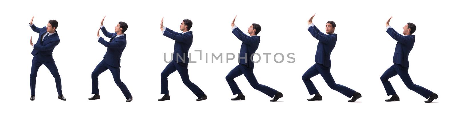Young businessman isolated on white 