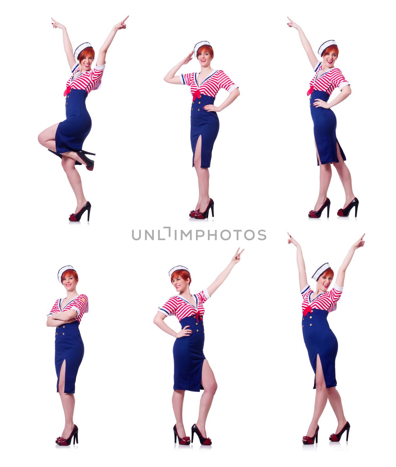 Airhostess isolated on the white background by Elnur