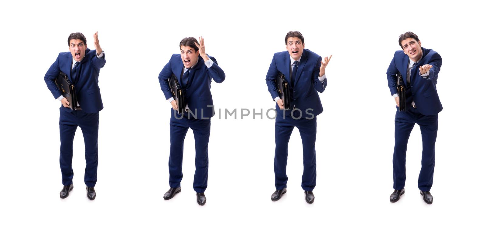 Young businessman isolated on white 