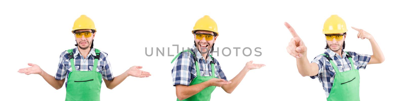 Industrial worker isolated on the white background