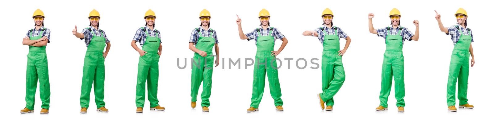 Industrial worker isolated on the white background