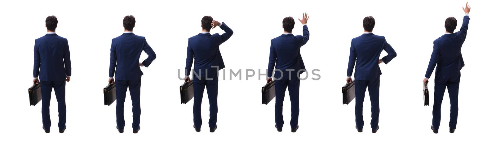 Young businessman isolated on white 
