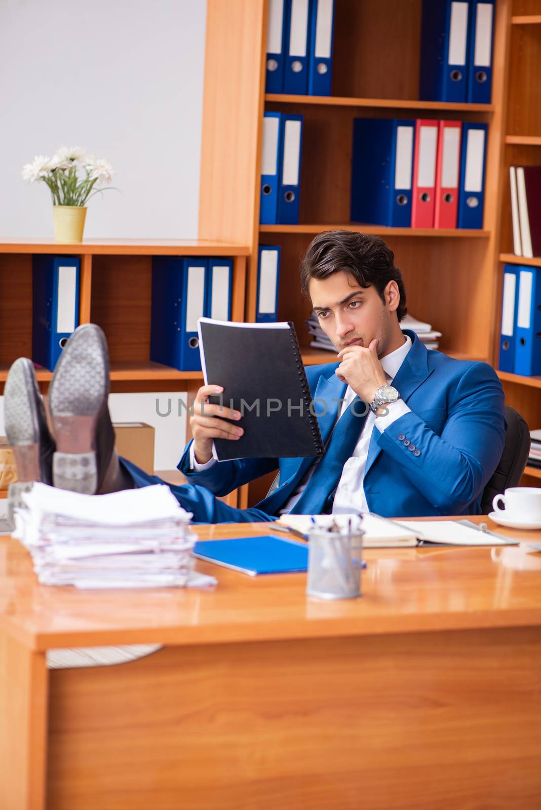 Young employee working in the office