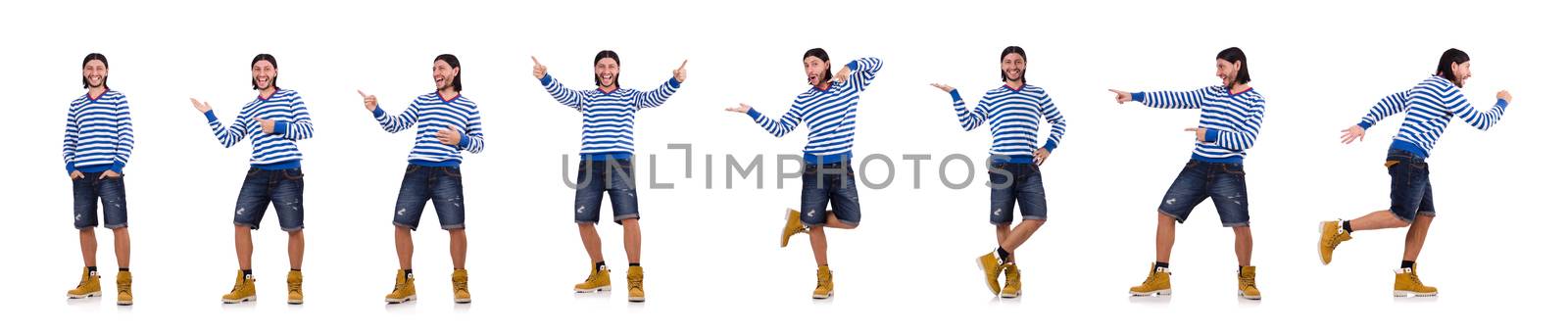 Young man isolated on white