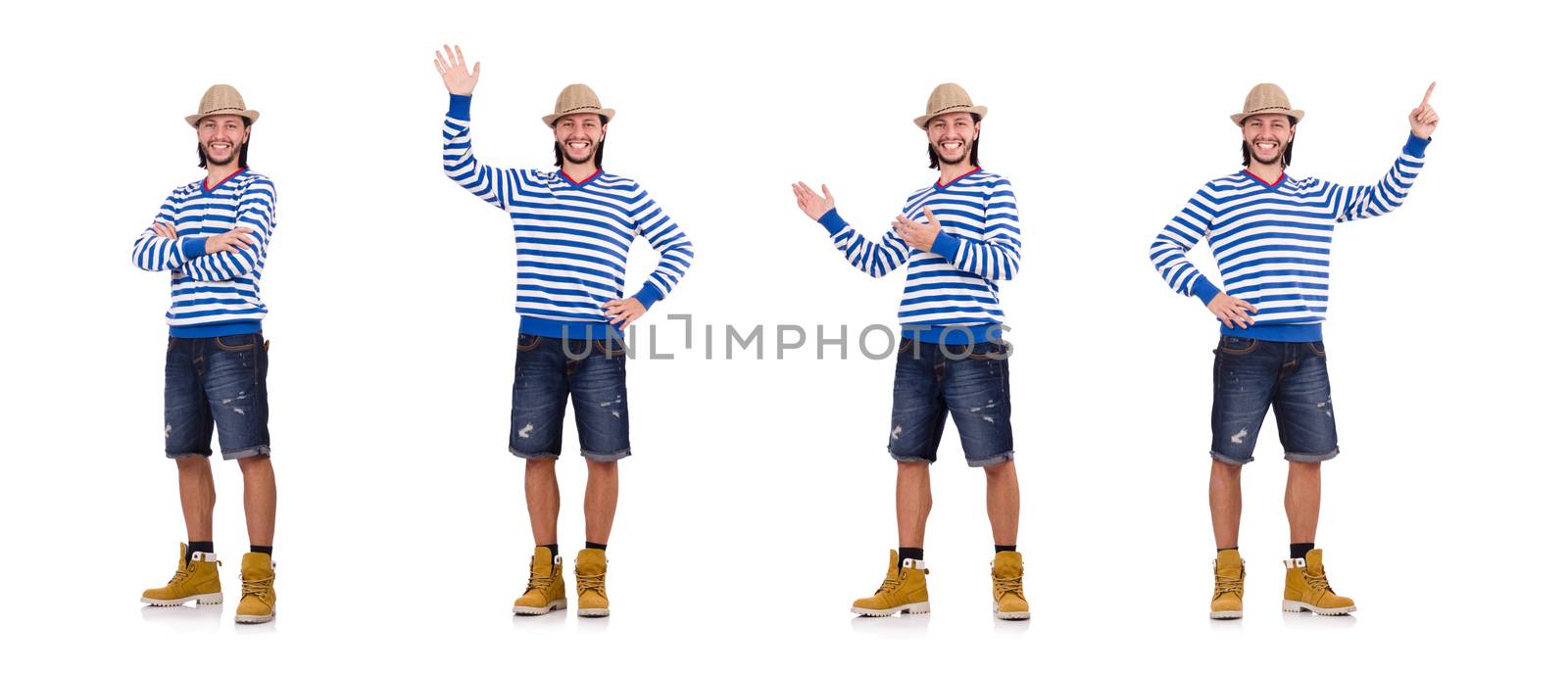 Young man isolated on white