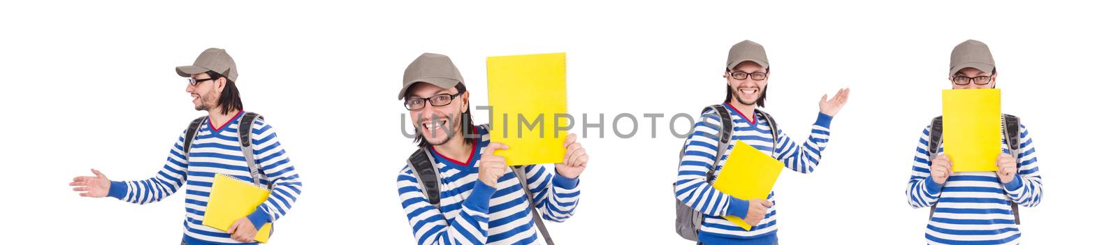 Young student isolated on the white