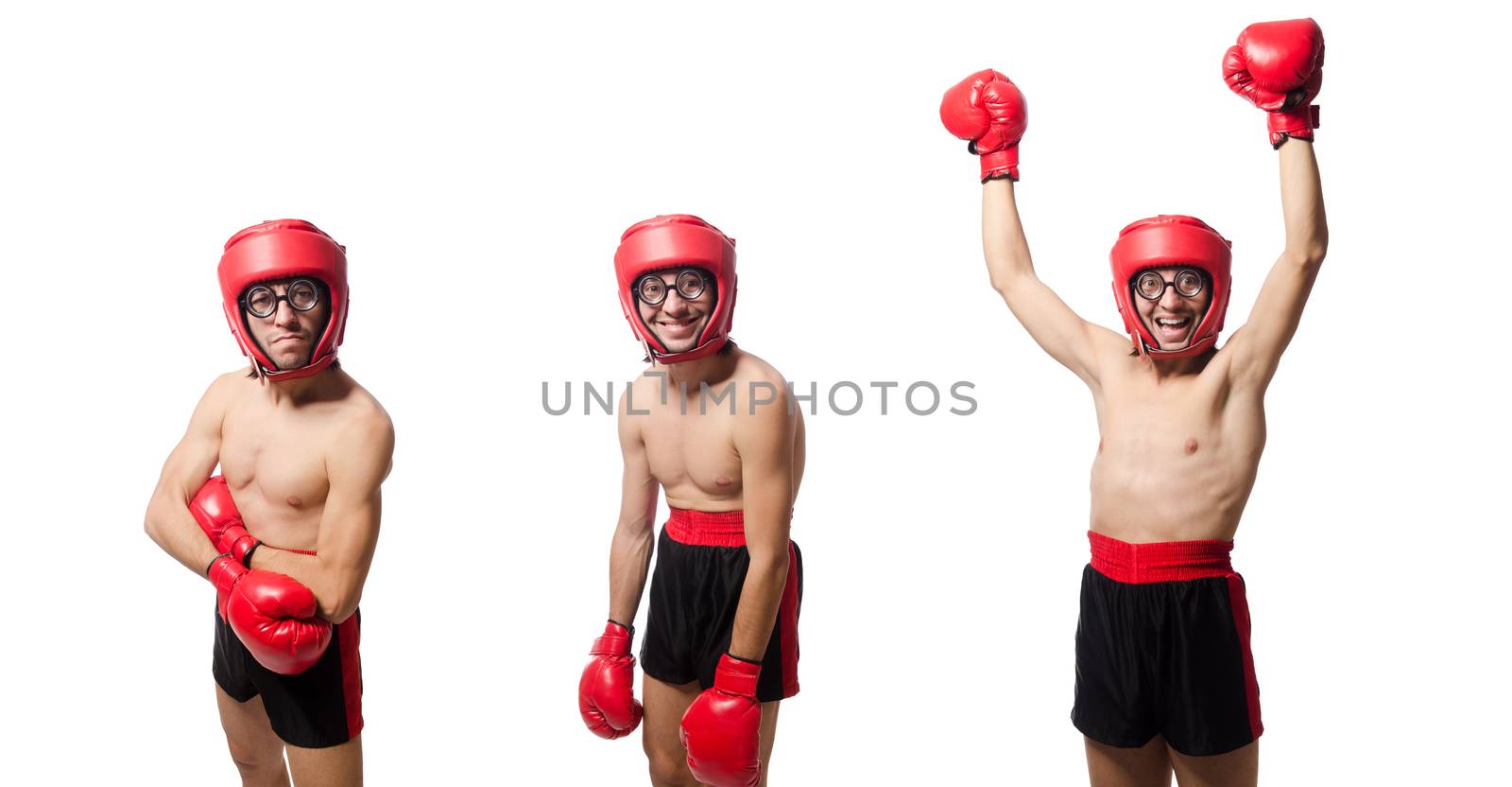 Funny boxer isolated on the white