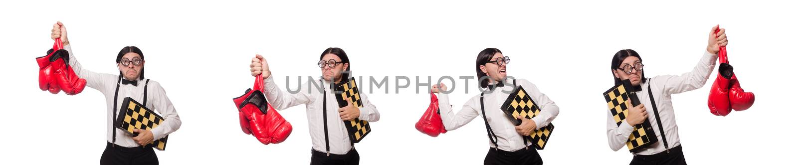 Man in sports concept isolated on white