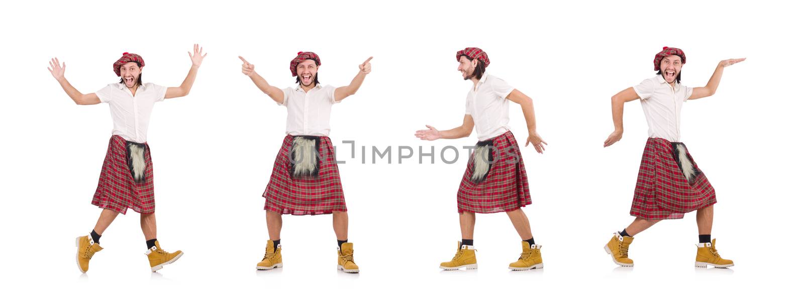 Funny scotsman isolated on white