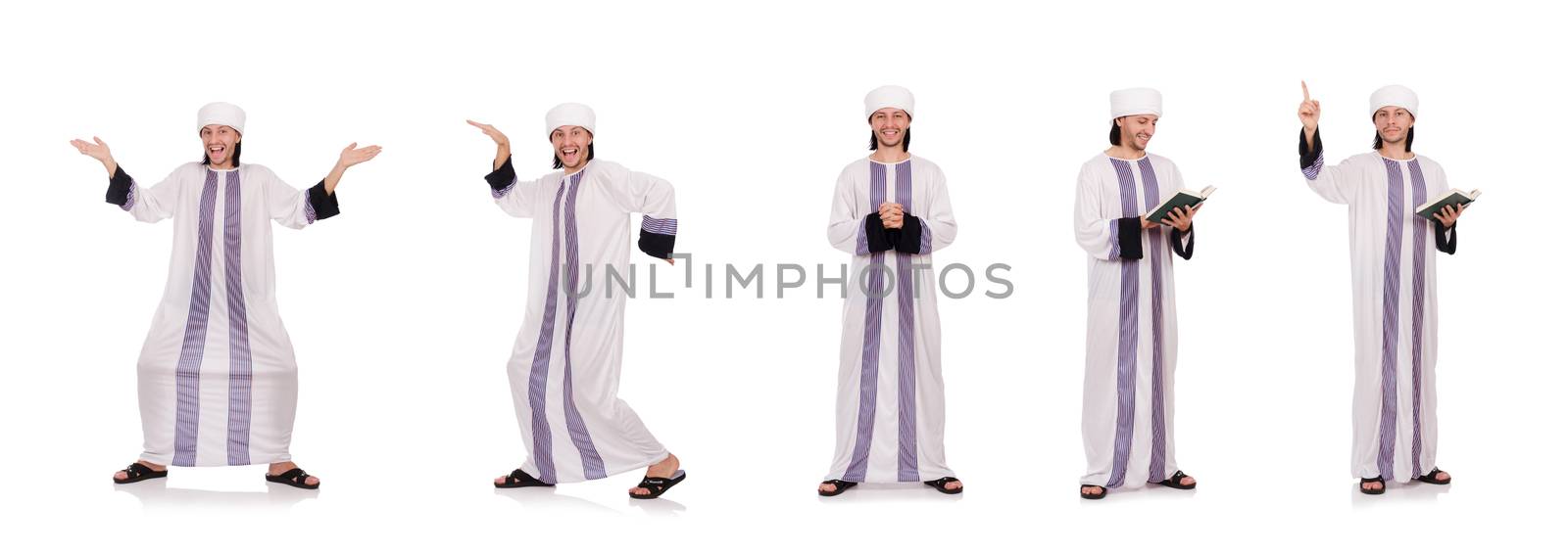 Concept with arab man isolated on white by Elnur