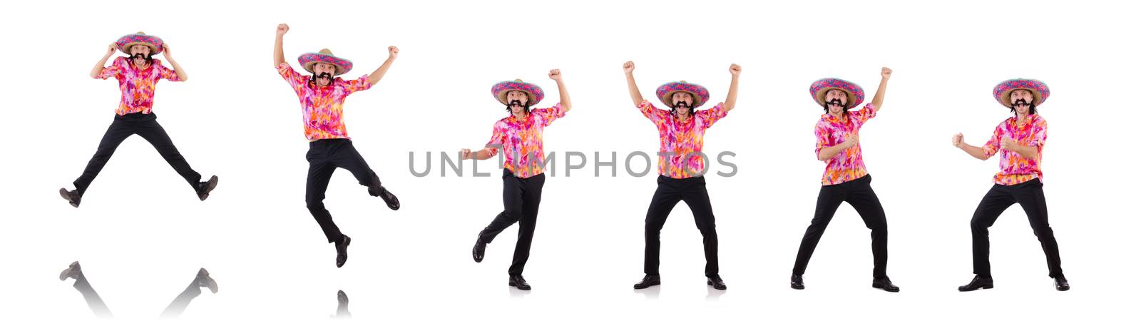 Jumping mexican isolated on white