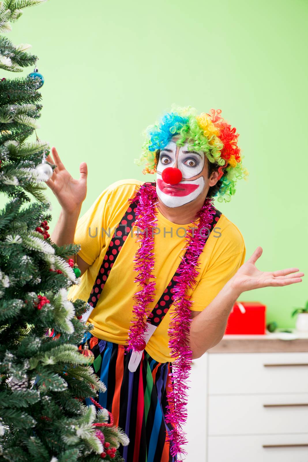 Funny clown in Christmas celebration concept  by Elnur