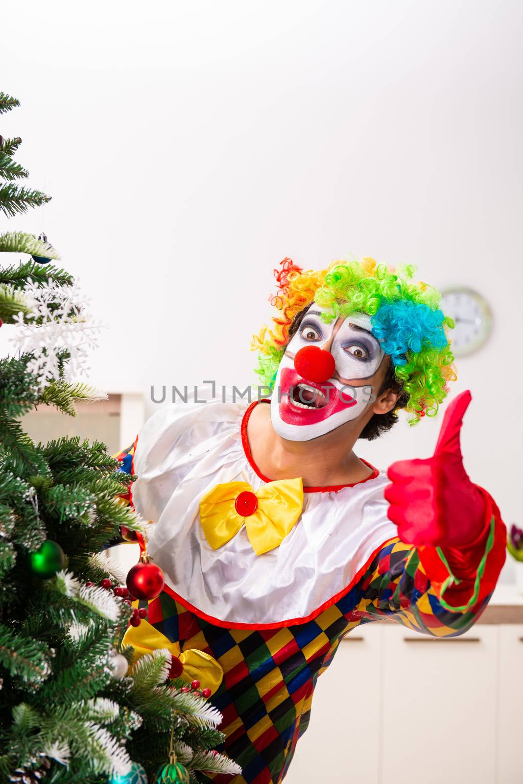 Funny clown in Christmas celebration concept  by Elnur