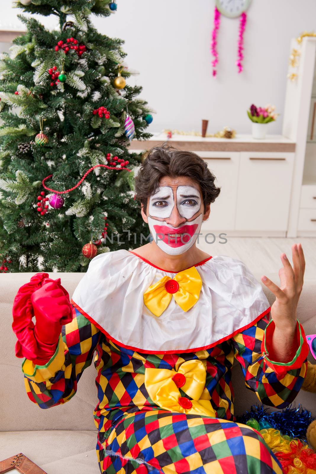 Funny clown in Christmas celebration concept  by Elnur