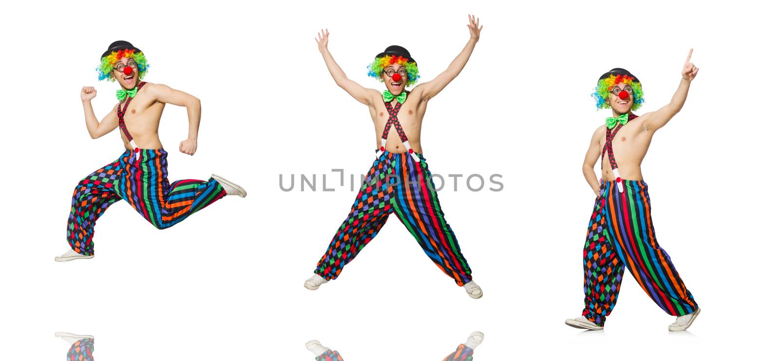 Funny clown isolated on the white background by Elnur
