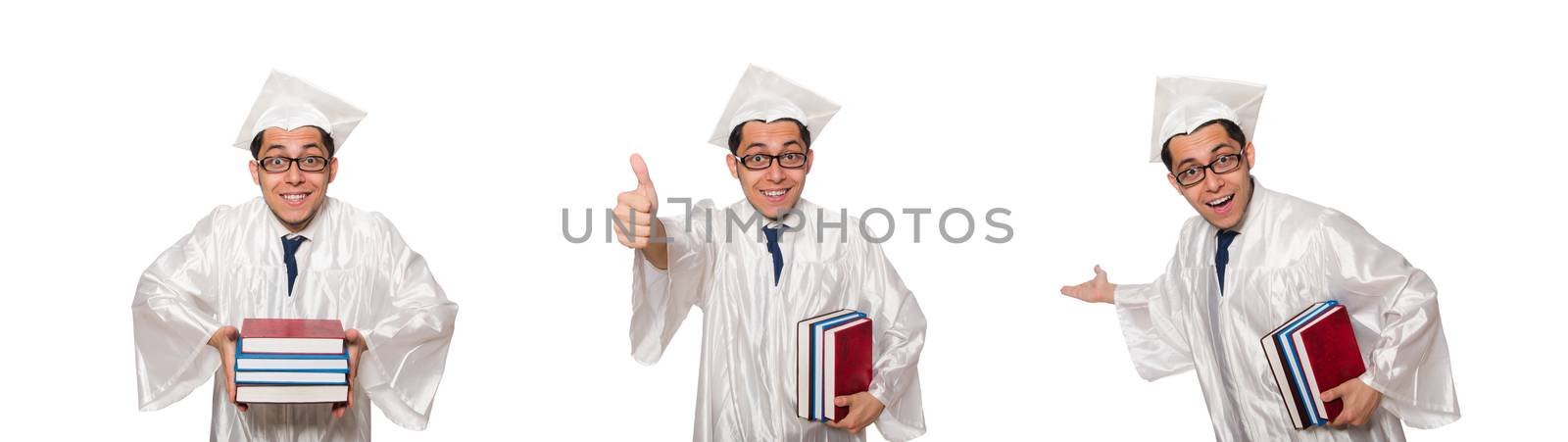 Student isolated on the whie background