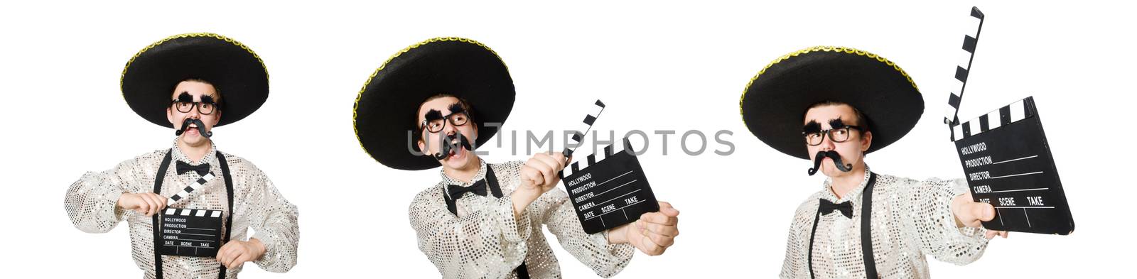 Funny mexican with movie board