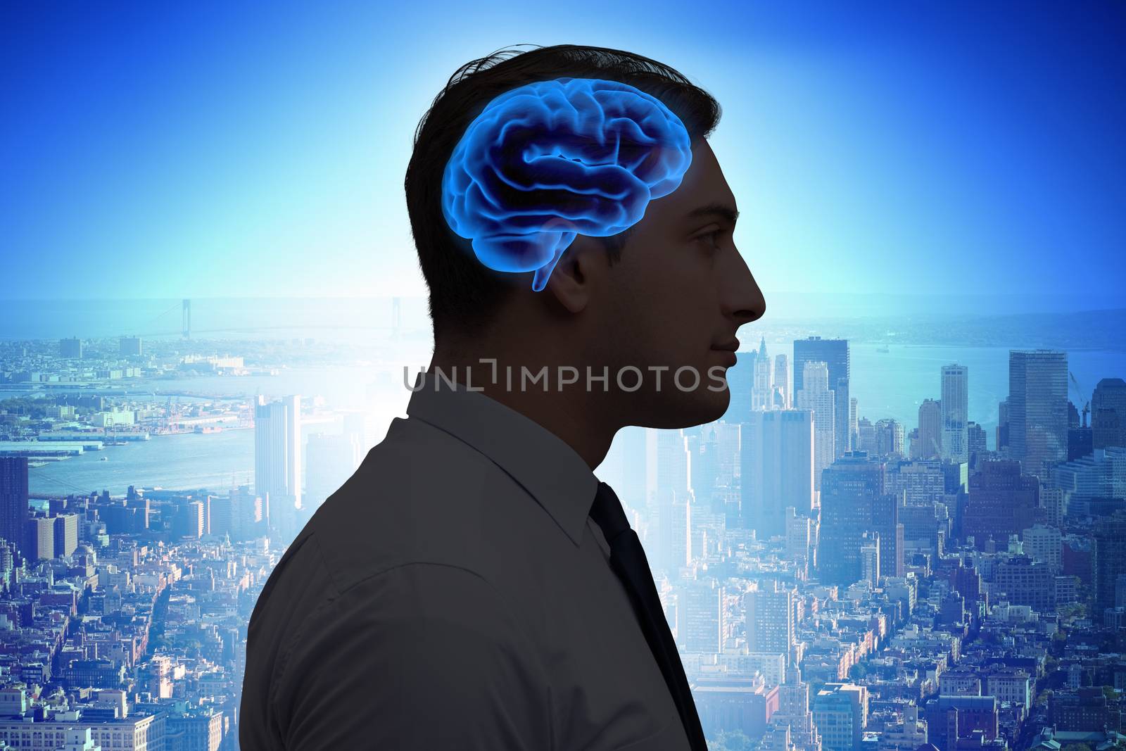Artificial intelligence concept with man