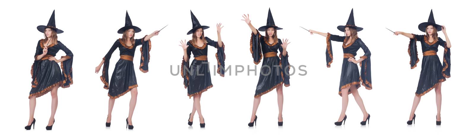 Witch isolated on the white background