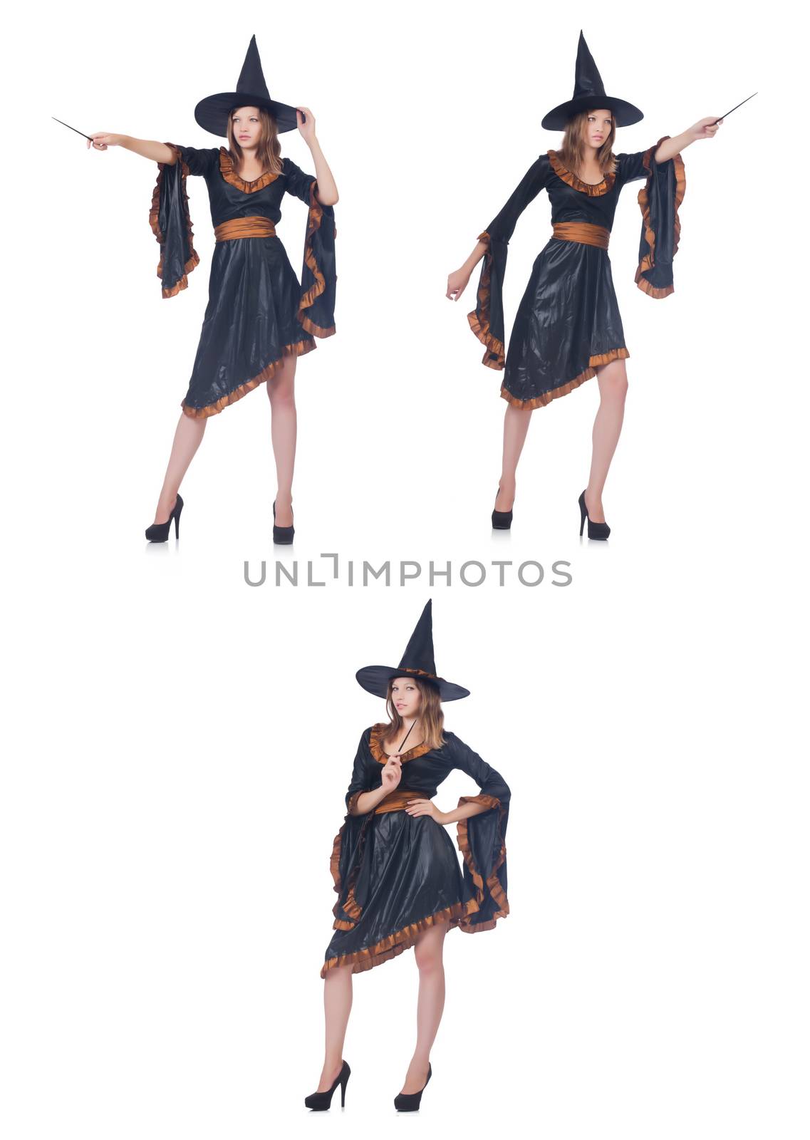 Witch isolated on the white background