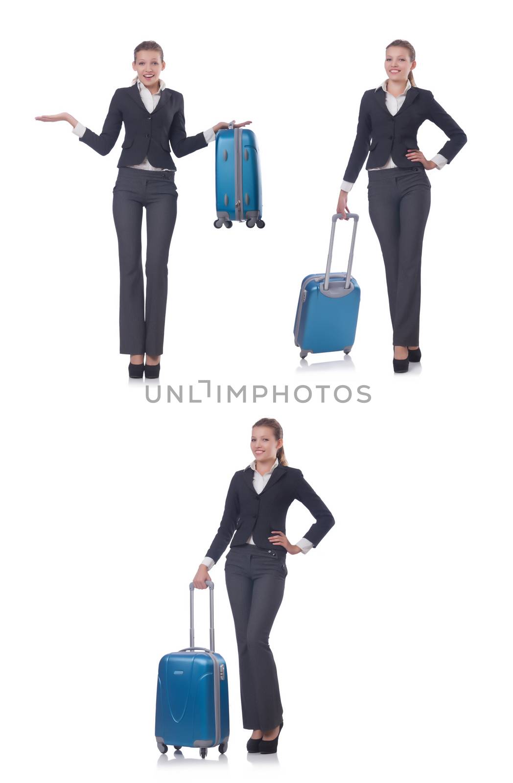 Woman with suitacases preparing for summer vacation by Elnur