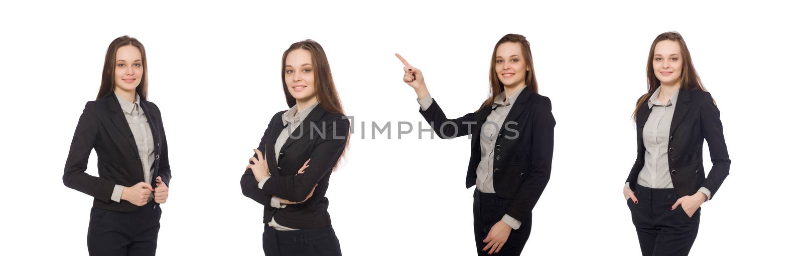 Woman in business concept isolated on white