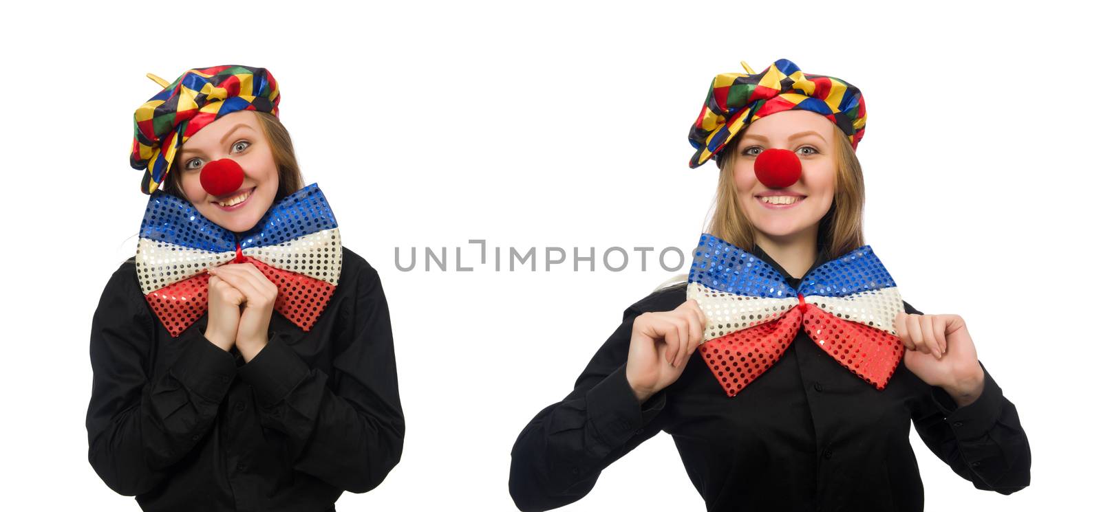 Funny clown isolated on white by Elnur