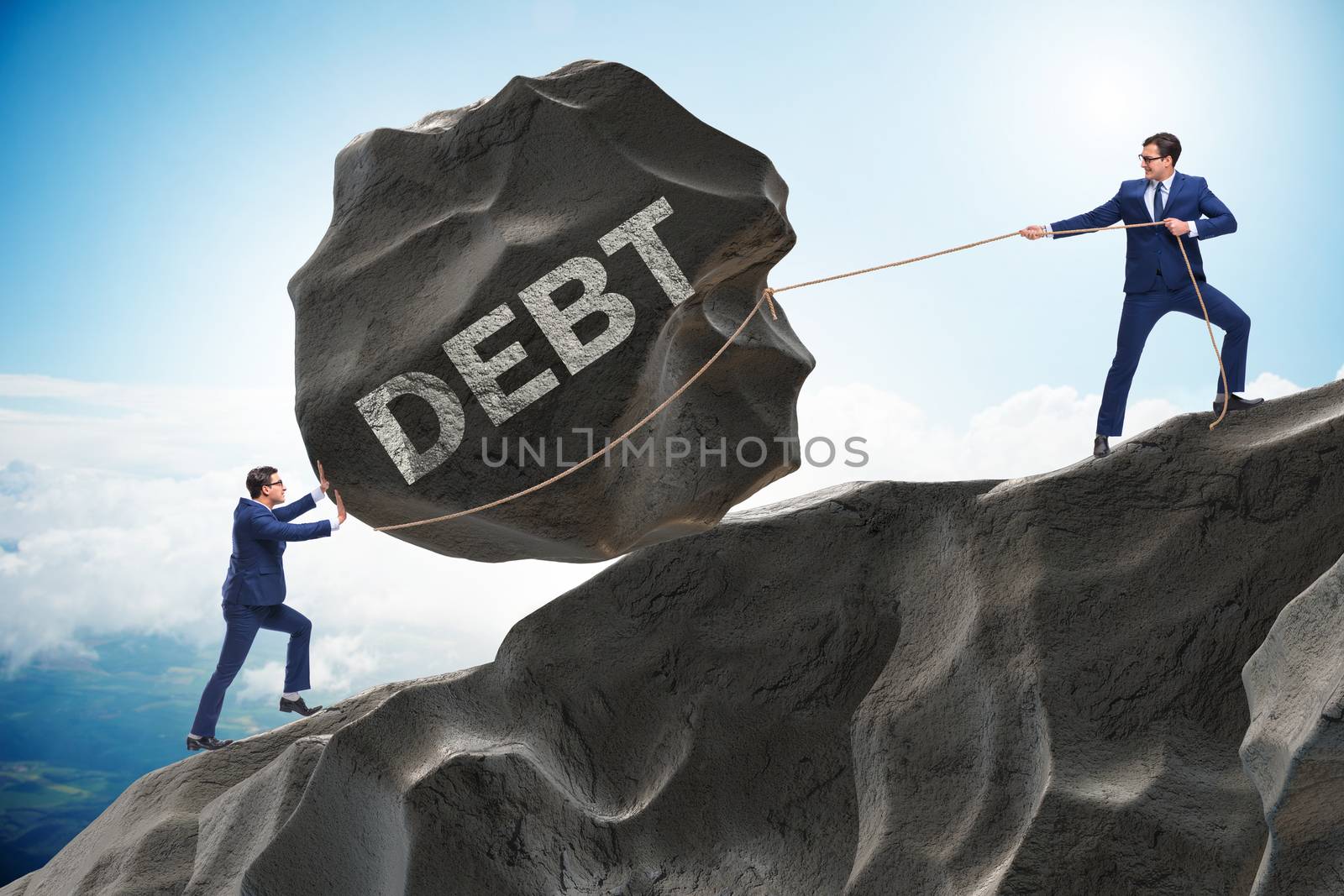 Business concept of debt and borrowing