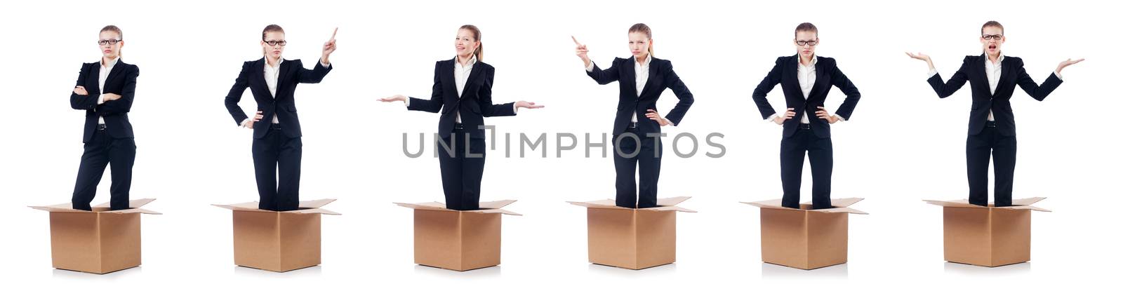 Woman businesswoman isolated on white