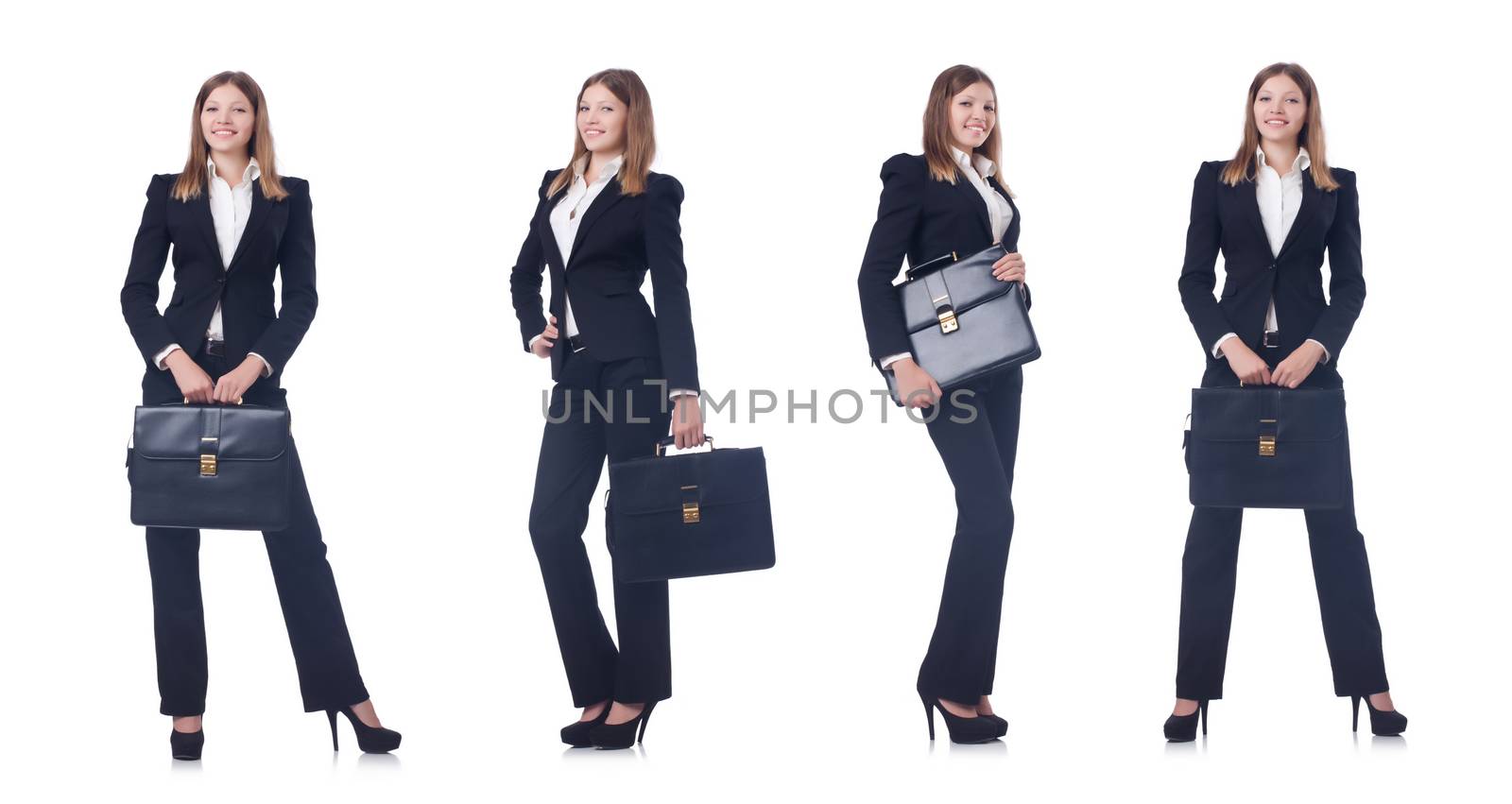 Young businesswoman isolated on white by Elnur