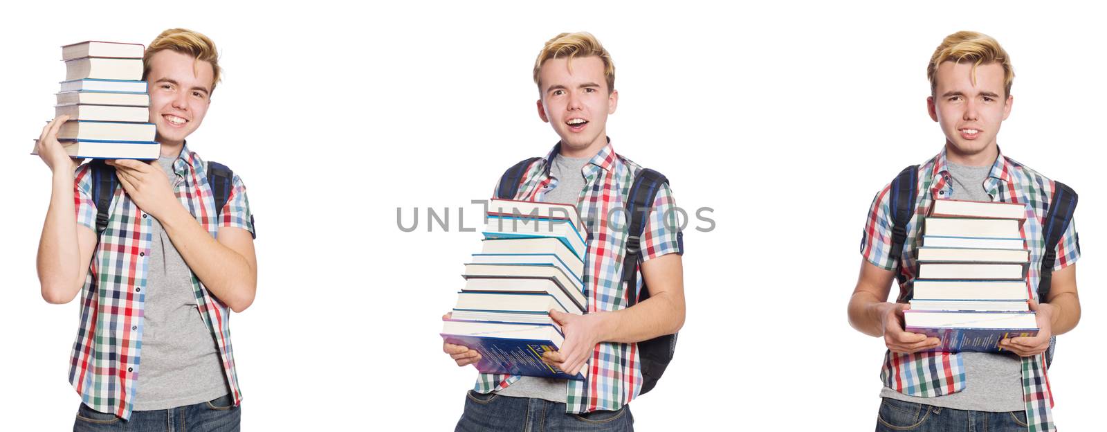 Young student isolated on white background 