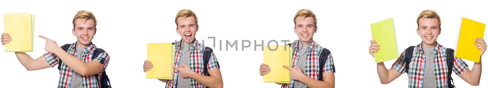 Young student isolated on white background 