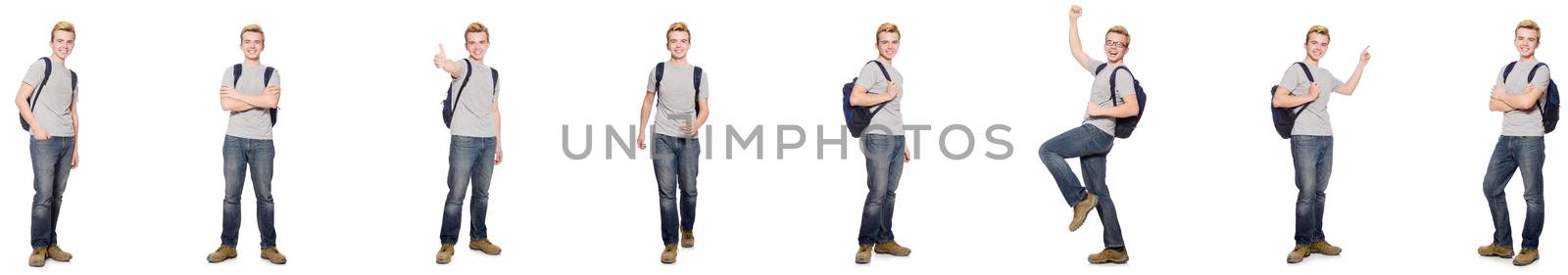 Young student isolated on white background 