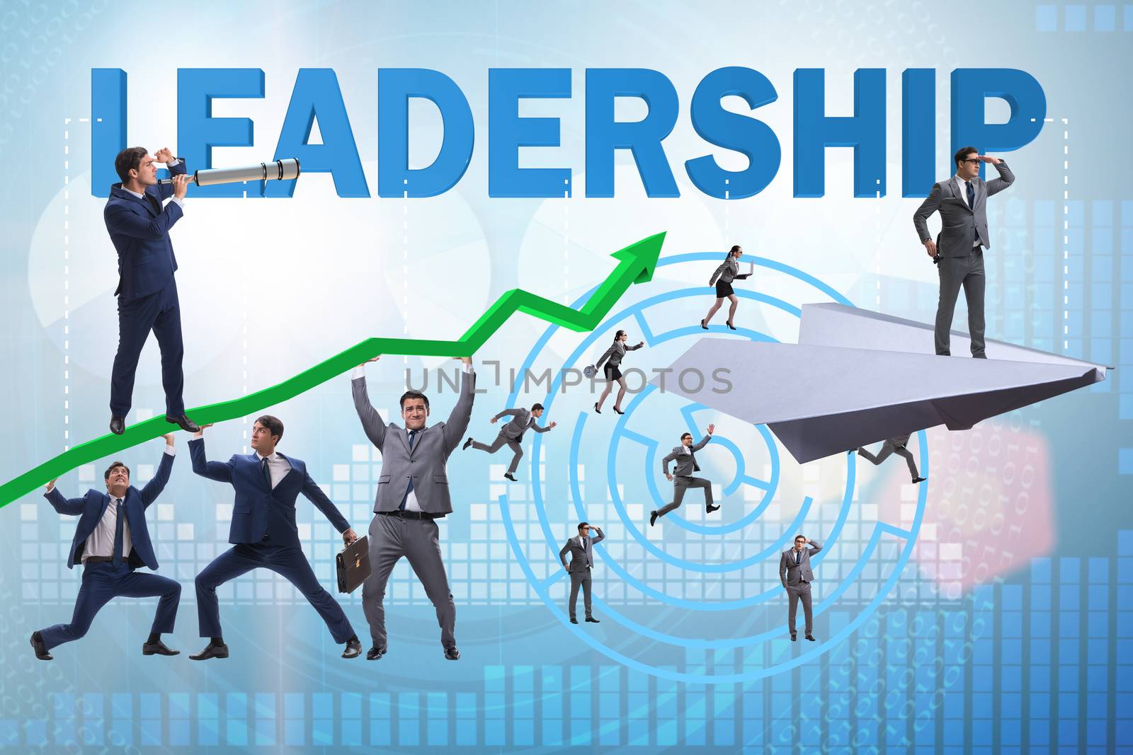 Concept of leadership with many business situations by Elnur