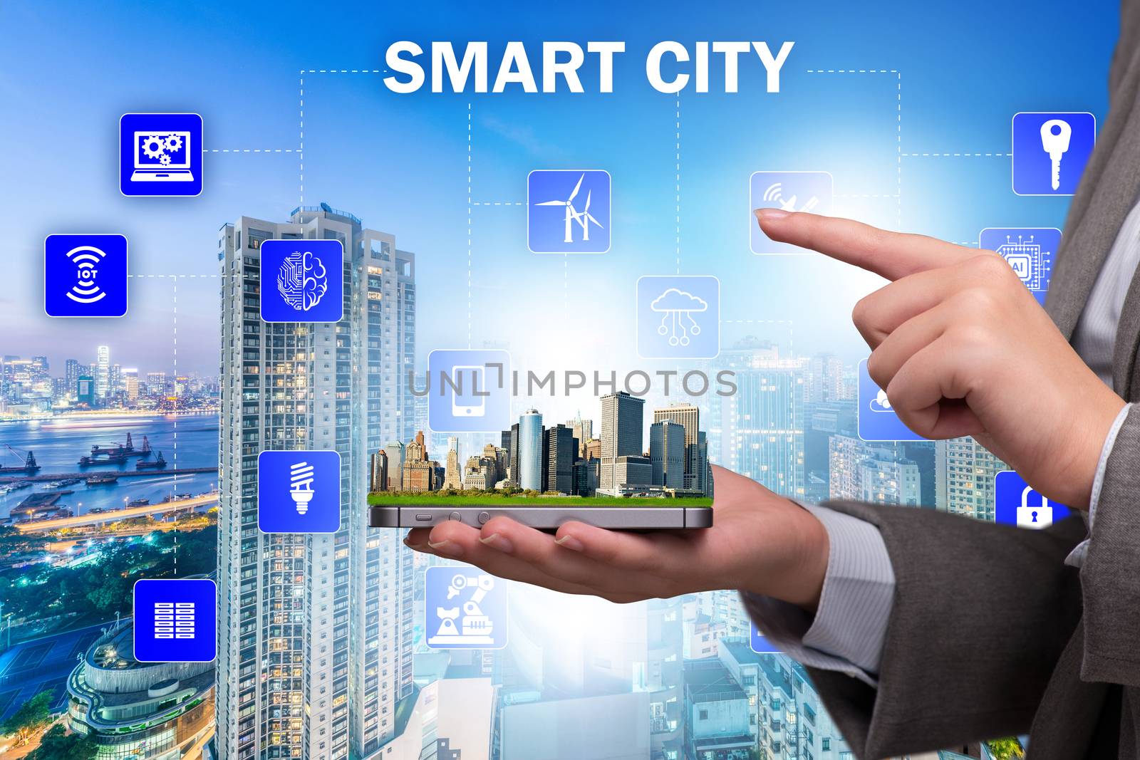 Smart city in innovation concept