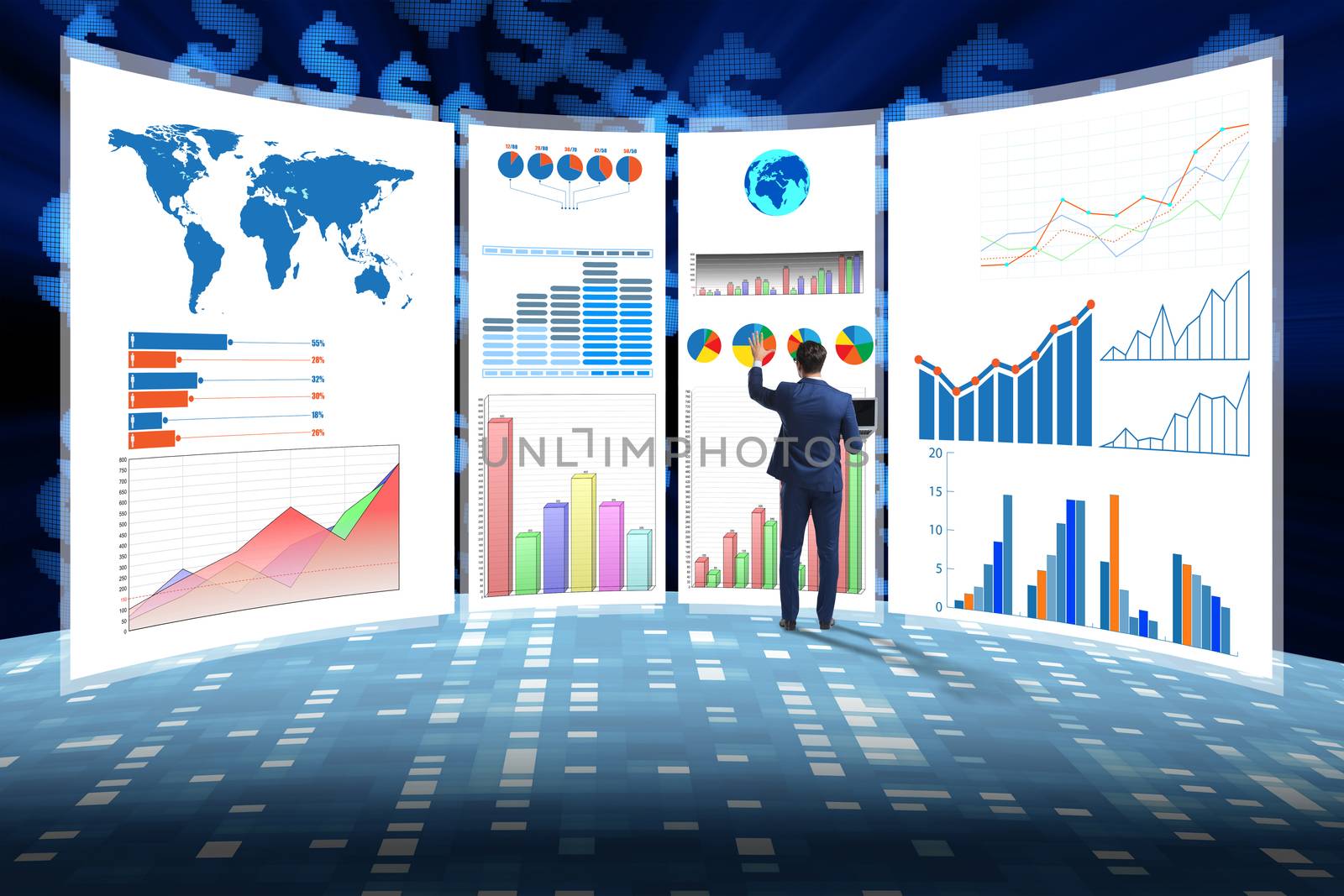 Concept of business charts and finance visualisation